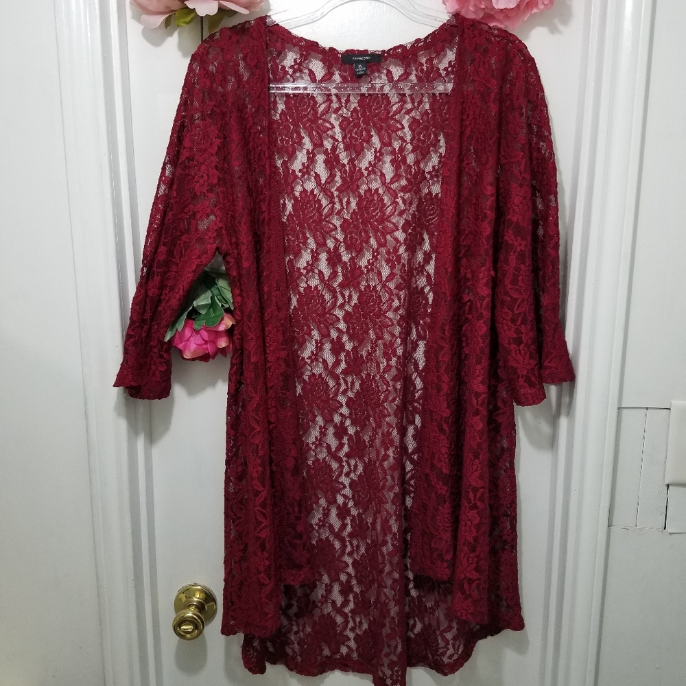 Espresso Lace Roses Cardigan